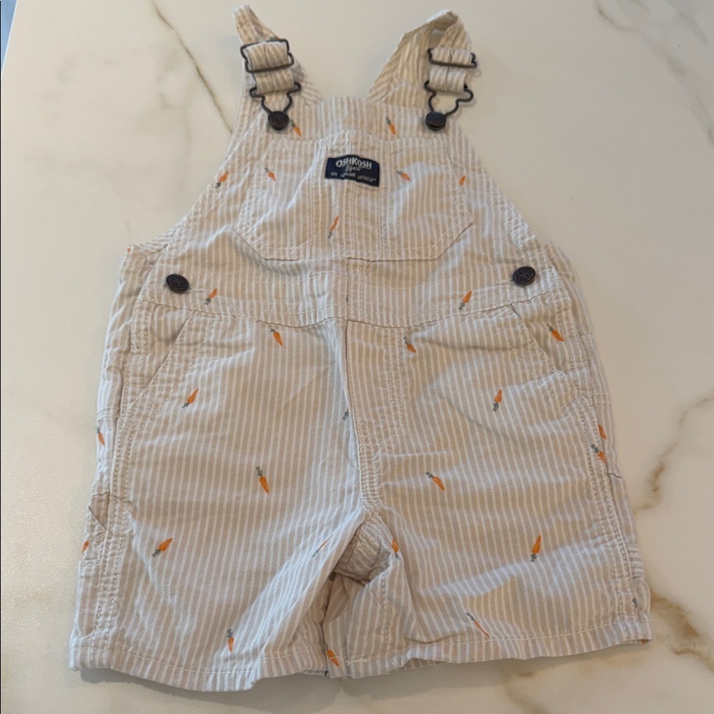OshKosh B'gosh Beige Striped Kids Overalls